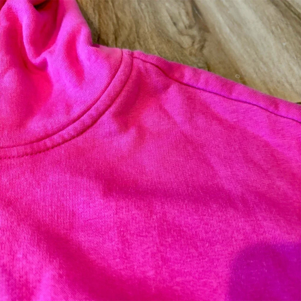 GAP Kids Girls Hoodie Size L (10) Hot Pink Cropped Pullover Elastic Hem